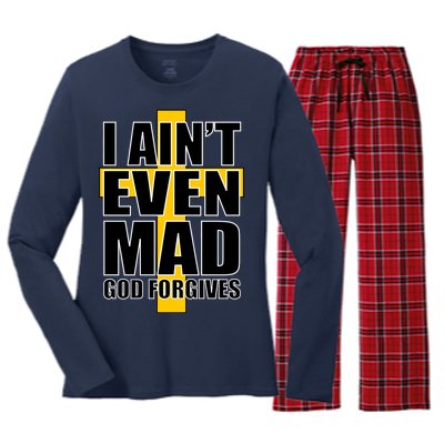 I Ain't Even Mad God Forgives Women's Long Sleeve Flannel Pajama Set 