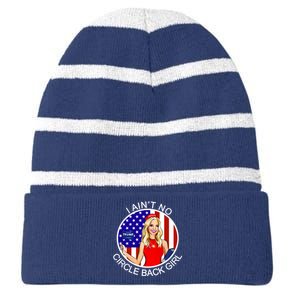 I Ain't No Circle Back Girl Kayleigh McEnany Striped Beanie with Solid Band