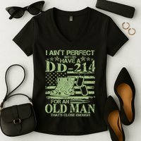 I Ain't Perfect  But I Do Have A DD-214 Women's V-Neck T-Shirt
