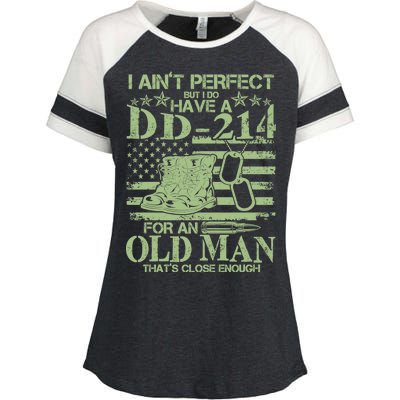 I Ain't Perfect  But I Do Have A DD-214 Enza Ladies Jersey Colorblock Tee