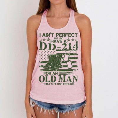 I Ain't Perfect  But I Do Have A DD-214 Women's Knotted Racerback Tank