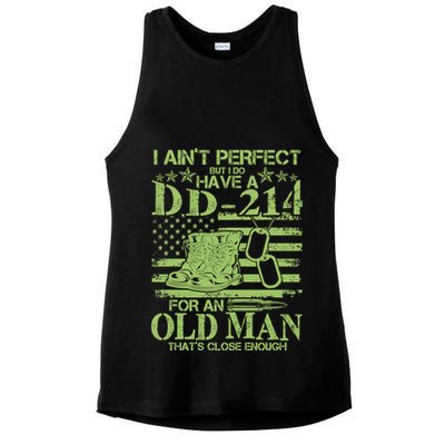 I Ain't Perfect But I Do Have A DD-214 Old Man Ladies PosiCharge Tri-Blend Wicking Tank