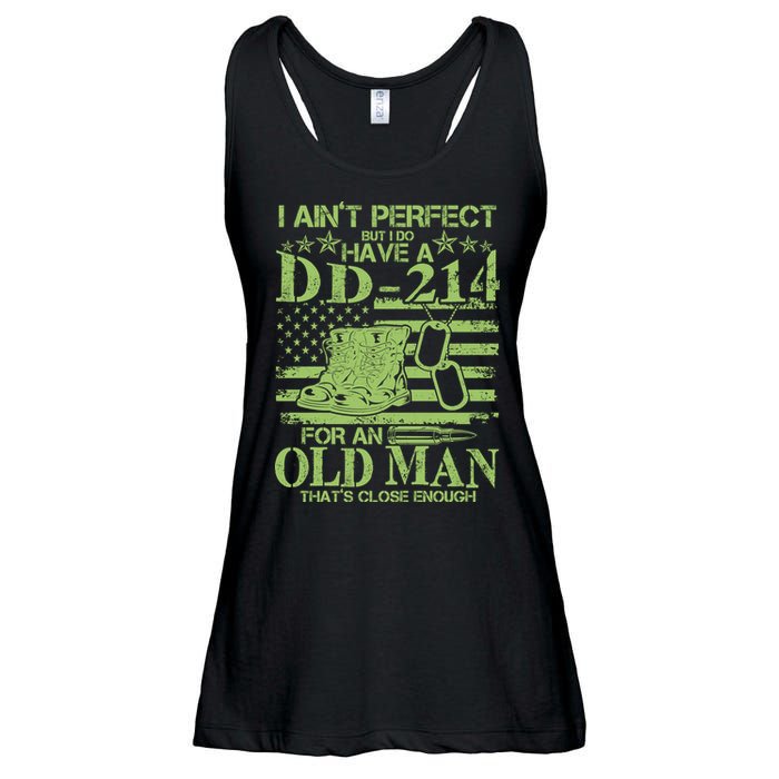I Ain't Perfect But I Do Have A DD-214 Old Man Ladies Essential Flowy Tank