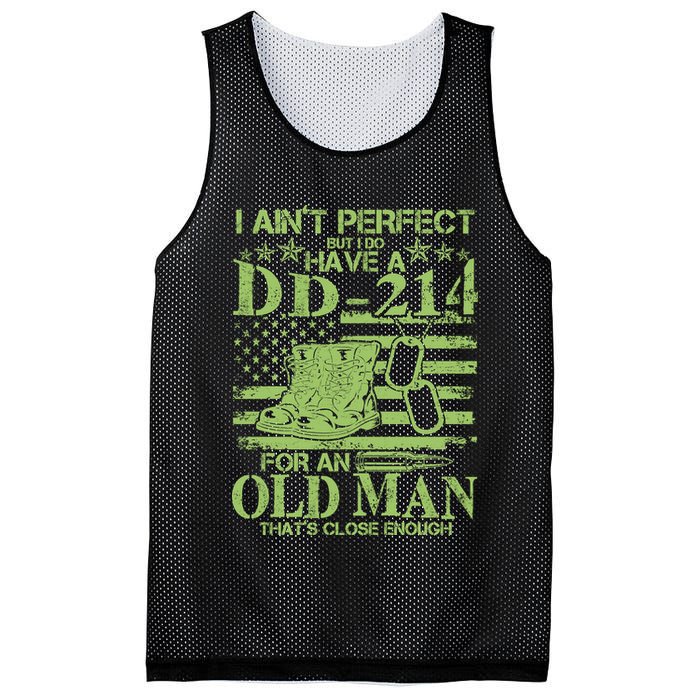 I Ain't Perfect But I Do Have A DD-214 Old Man Mesh Reversible Basketball Jersey Tank