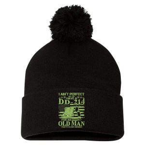 I Ain't Perfect But I Do Have A DD-214 Old Man Pom Pom 12in Knit Beanie