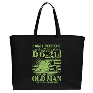 I Ain't Perfect But I Do Have A DD-214 Old Man Cotton Canvas Jumbo Tote