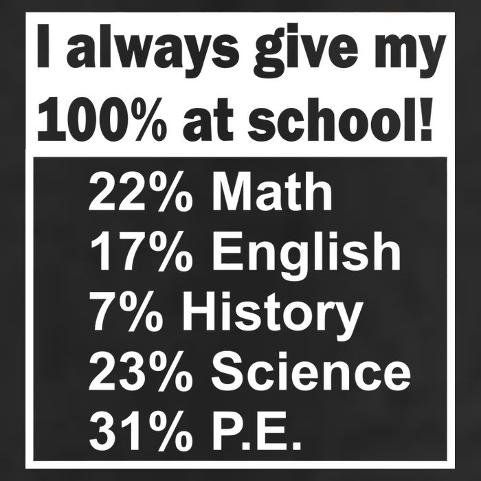 I Always Give My 100 Percent At School Trucker Hat