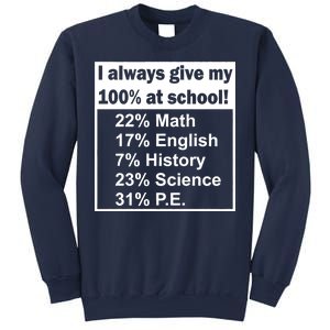 I Always Give My 100 Percent At School Sweatshirt