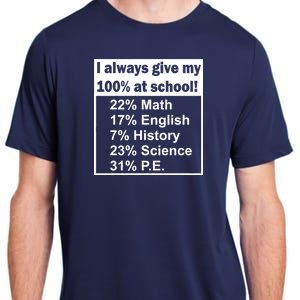 I Always Give My 100 Percent At School Adult ChromaSoft Performance T-Shirt