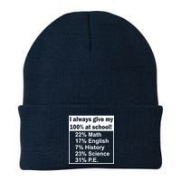 I Always Give My 100 Percent At School Beanie