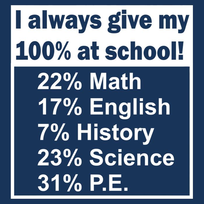 I Always Give My 100 Percent At School Drawstring Bag