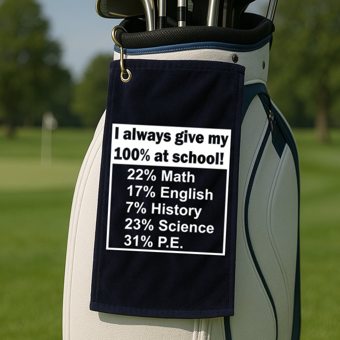 I Always Give My 100 Percent At School Golf Towel