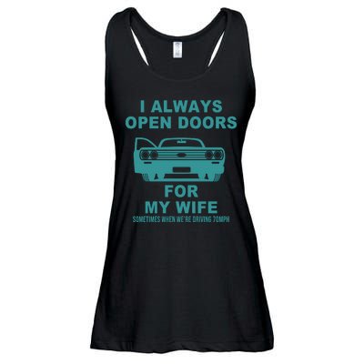 I Always Open Doors For My Wife At 70MPH Ladies Essential Flowy Tank