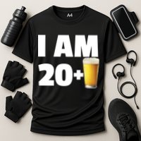 I Am 20 Plus Beer 21st Birthday Cooling Performance Crew T-Shirt