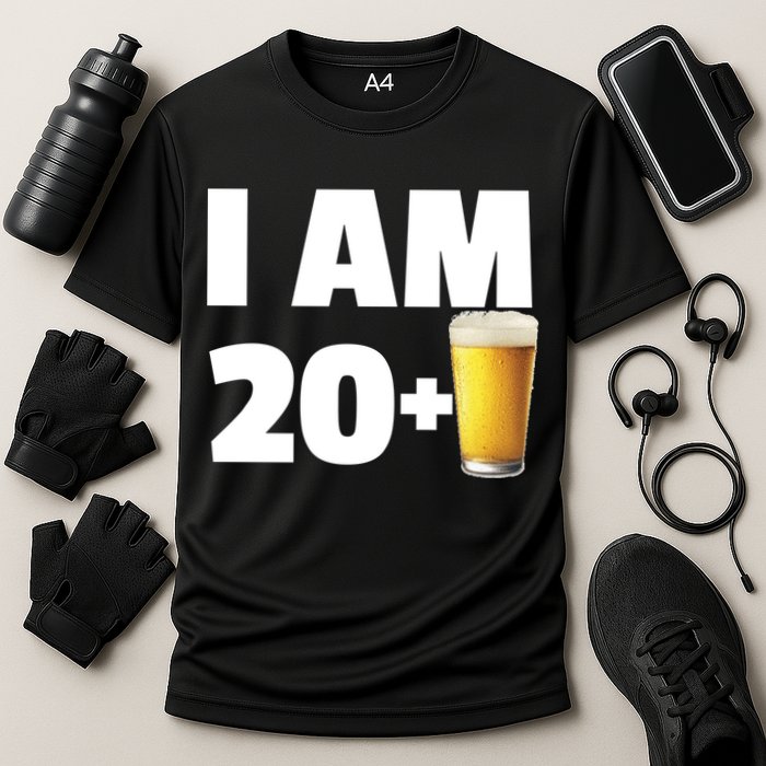 I Am 20 Plus Beer 21st Birthday Cooling Performance Crew T-Shirt