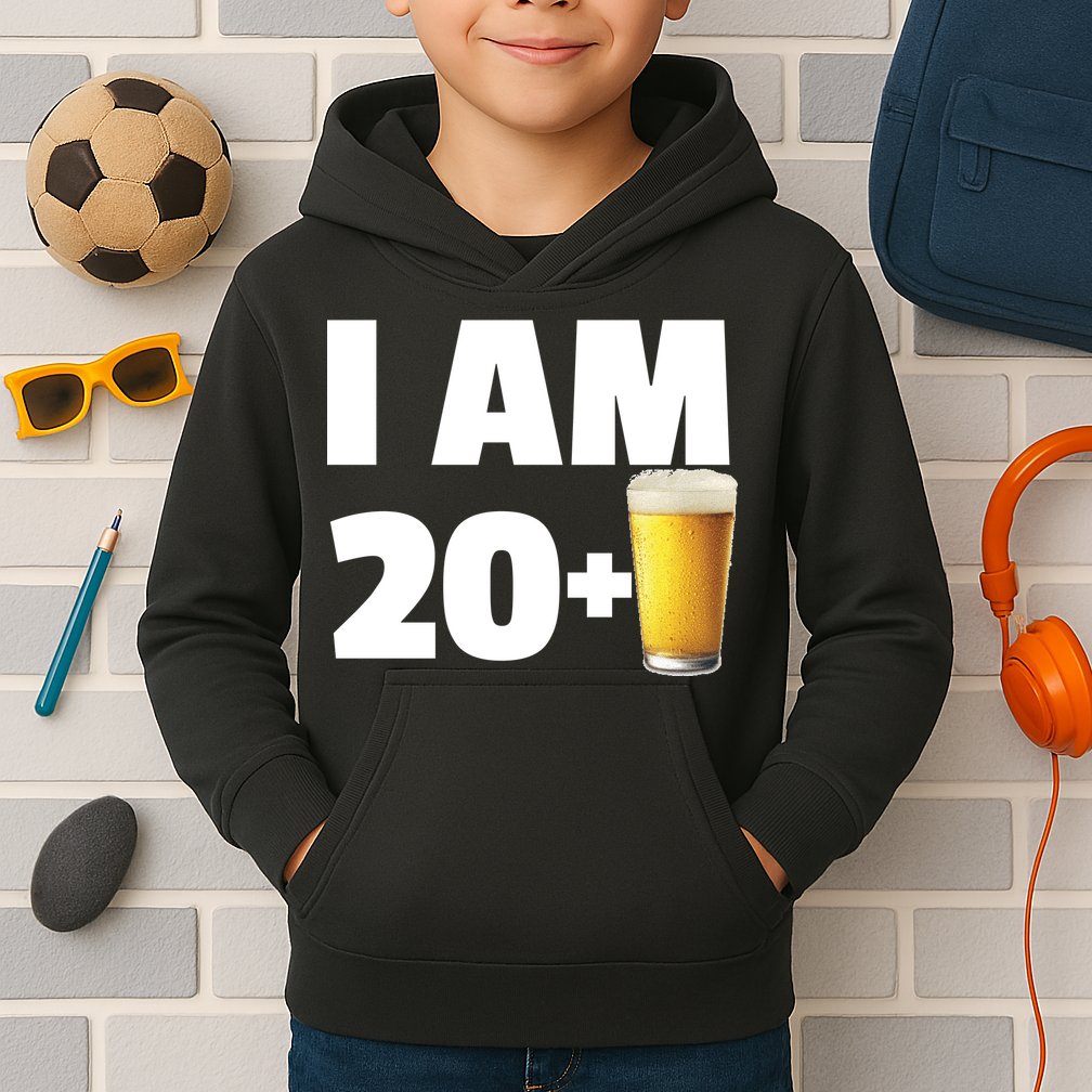 I Am 20 Plus Beer 21st Birthday Kids Hoodie