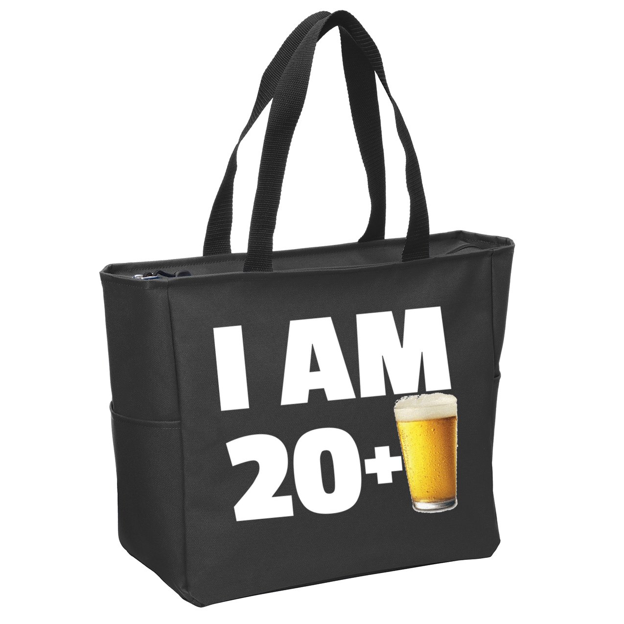 I Am 20 Plus Beer 21st Birthday Zip Tote Bag