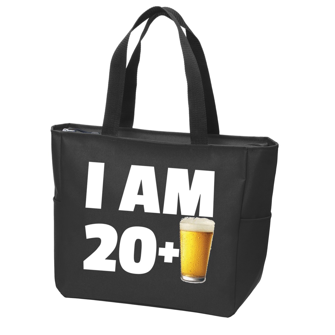 I Am 20 Plus Beer 21st Birthday Zip Tote Bag