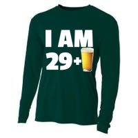 I Am 29 Plus Beer 30th Birthday Cooling Performance Long Sleeve Crew