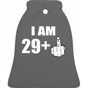 I Am 30 Middle Finger Ceramic Bell Ornament