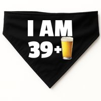 I Am 39 Plus Beer 40th Birthday USA-Made Doggie Bandana
