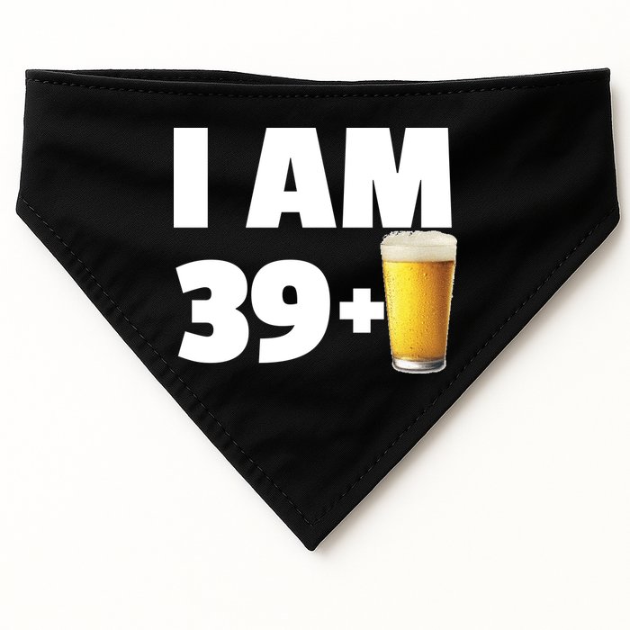 I Am 39 Plus Beer 40th Birthday USA-Made Doggie Bandana