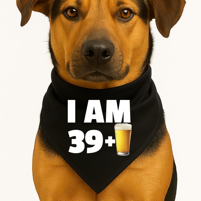 I Am 39 Plus Beer 40th Birthday USA-Made Doggie Bandana