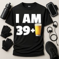 I Am 39 Plus Beer 40th Birthday Cooling Performance Crew T-Shirt