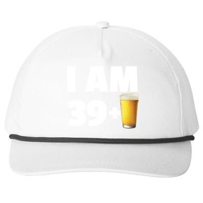 I Am 39 Plus Beer 40th Birthday Snapback Five-Panel Rope Hat