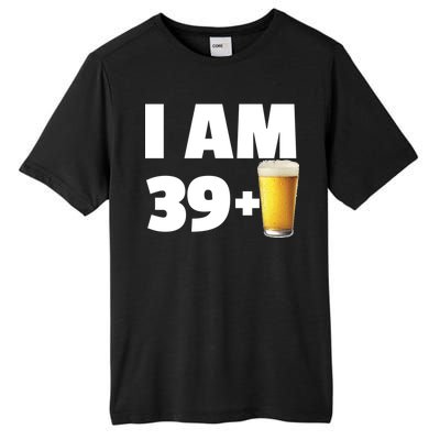 I Am 39 Plus Beer 40th Birthday Tall Fusion ChromaSoft Performance T-Shirt