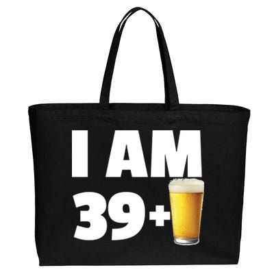 I Am 39 Plus Beer 40th Birthday Cotton Canvas Jumbo Tote