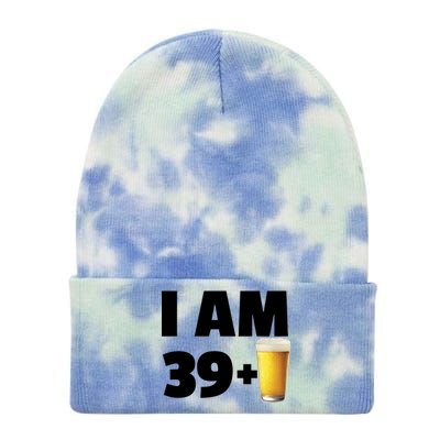 I Am 39 Plus Beer 40th Birthday Tie Dye 12in Knit Beanie