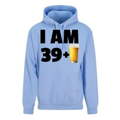 I Am 39 Plus Beer 40th Birthday Unisex Surf Hoodie