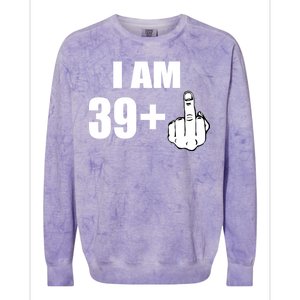 I Am 40 Middle Finger Colorblast Crewneck Sweatshirt