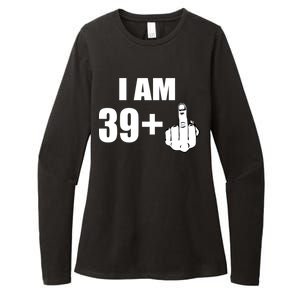 I Am 40 Middle Finger Womens CVC Long Sleeve Shirt