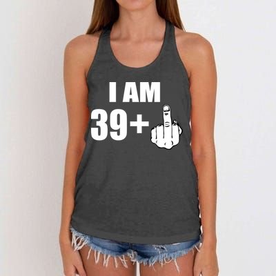 I Am 40 Middle Finger Women's Knotted Racerback Tank