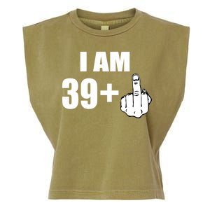 I Am 40 Middle Finger Garment-Dyed Women's Muscle Tee