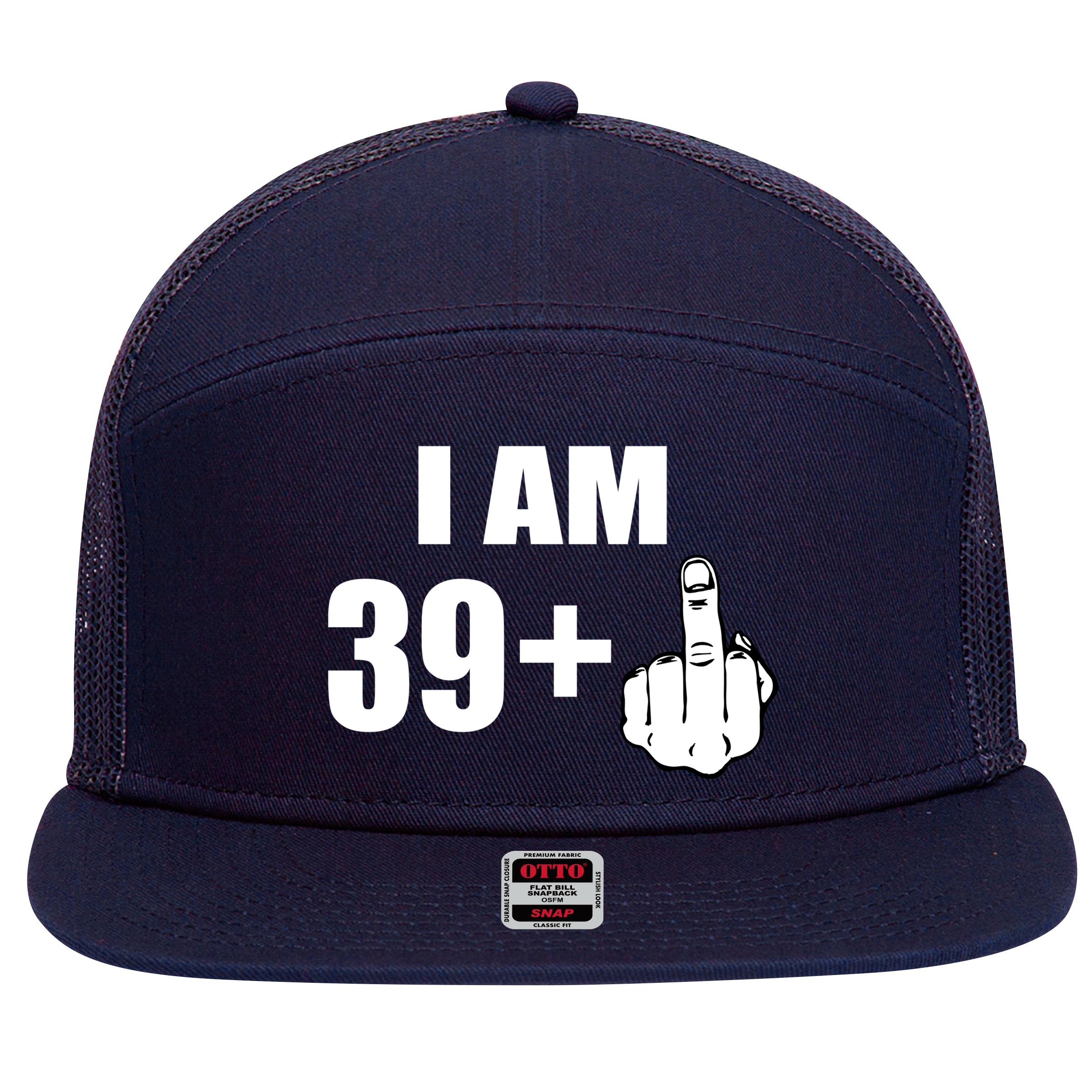 I Am 40 Middle Finger 7 Panel Mesh Trucker Snapback Hat