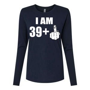 I Am 40 Middle Finger Womens Cotton Relaxed Long Sleeve T-Shirt