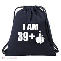I Am 40 Middle Finger Drawstring Bag