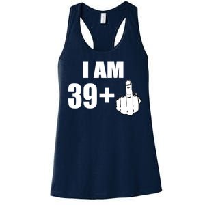 I Am 40 Middle Finger Women's Racerback Tank