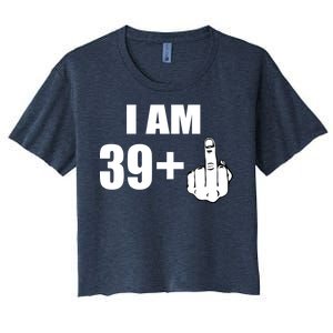 I Am 40 Middle Finger Women's Crop Top Tee