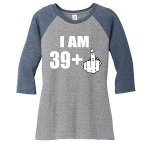 I Am 40 Middle Finger Women's Tri-Blend 3/4-Sleeve Raglan Shirt