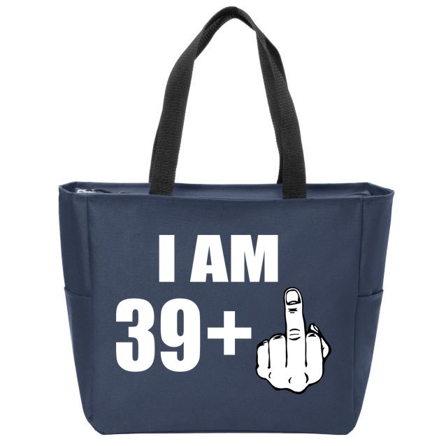 I Am 40 Middle Finger Zip Tote Bag