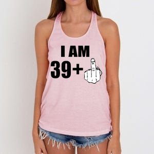 I Am 40 Middle Finger Women's Knotted Racerback Tank