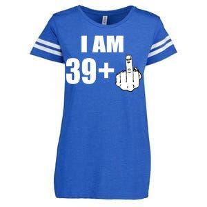 I Am 40 Middle Finger Enza Ladies Jersey Football T-Shirt