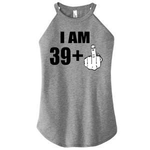 I Am 40 Middle Finger Women's Perfect Tri Rocker Tank