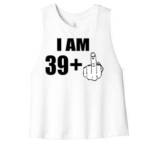 I Am 40 Middle Finger Women's Racerback Cropped Tank