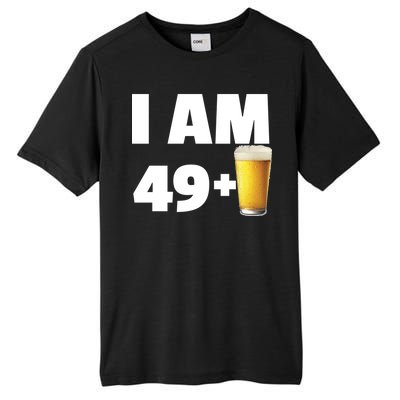 I Am 49 Plus Beer 50th Birthday Tall Fusion ChromaSoft Performance T-Shirt