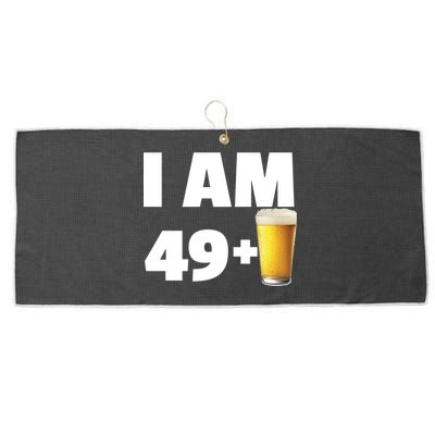 I Am 49 Plus Beer 50th Birthday Large Microfiber Waffle Golf Towel